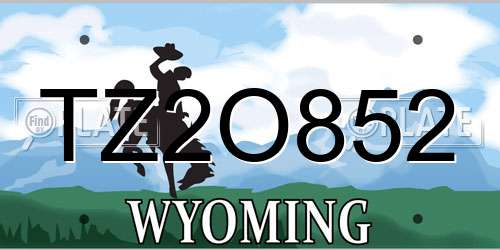 TZ2O852 Wyoming License Plate