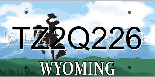 TZ2Q226 Wyoming License Plate