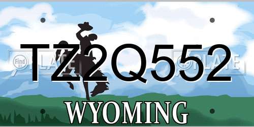 TZ2Q552 Wyoming License Plate