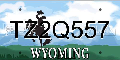 TZ2Q557 Wyoming License Plate