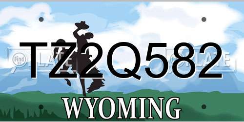 TZ2Q582 Wyoming License Plate