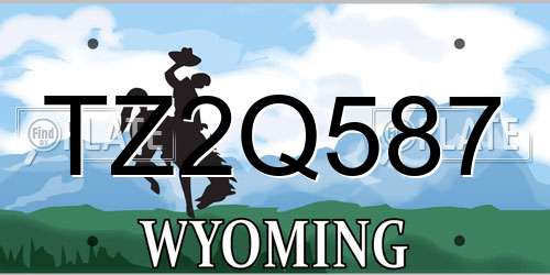 TZ2Q587 Wyoming License Plate
