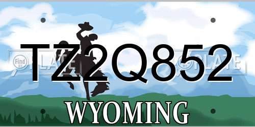 TZ2Q852 Wyoming License Plate