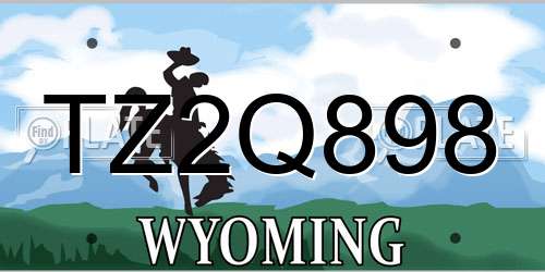 TZ2Q898 Wyoming License Plate