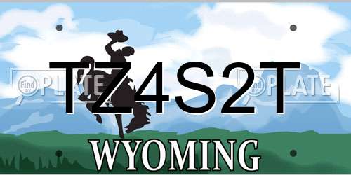 TZ4S2T Wyoming License Plate