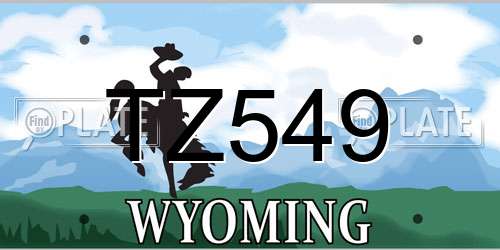 TZ549 Wyoming License Plate