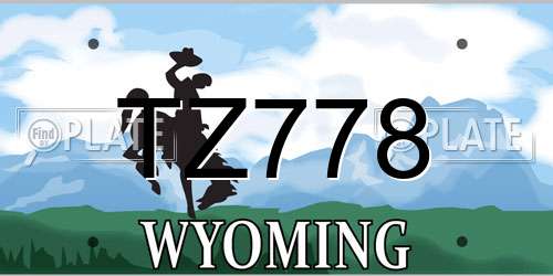 TZ778 Wyoming License Plate