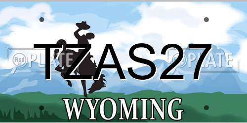 TZAS27 Wyoming License Plate