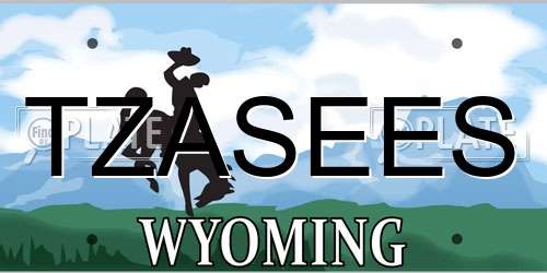 TZASEES Wyoming License Plate