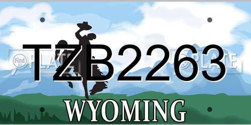 TZB2263 Wyoming License Plate