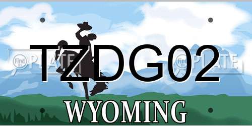 TZDG02 Wyoming License Plate