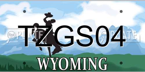 TZGS04 Wyoming License Plate