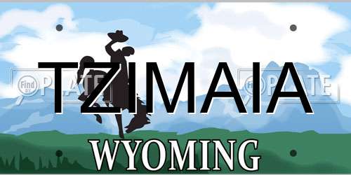 TZIMAIA Wyoming License Plate