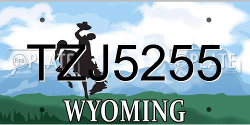 TZJ5255 Wyoming License Plate