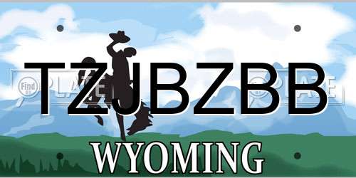 TZJBZBB Wyoming License Plate