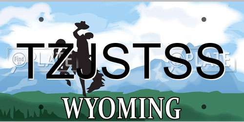 TZJSTSS Wyoming License Plate