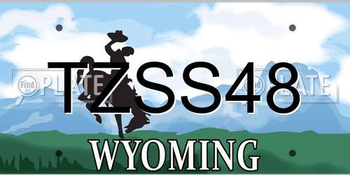 TZSS48 Wyoming License Plate