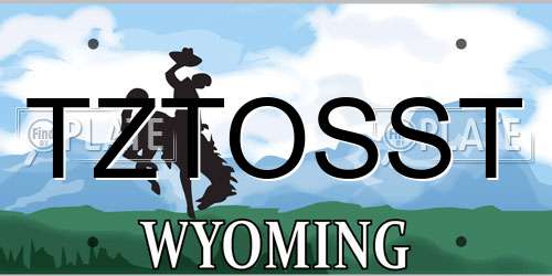TZTOSST Wyoming License Plate