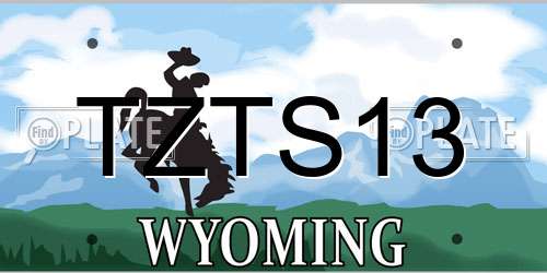 TZTS13 Wyoming License Plate