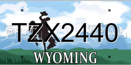TZX2440 Wyoming License Plate