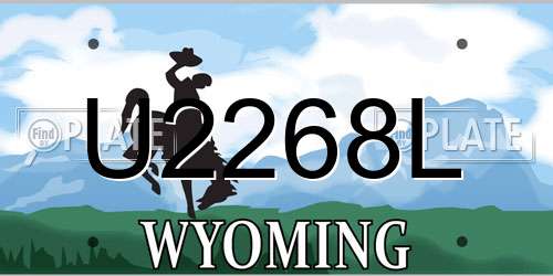 U2268L Wyoming License Plate