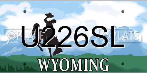 U226SL Wyoming License Plate