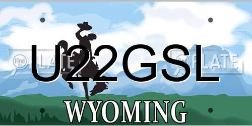 U22GSL Wyoming License Plate