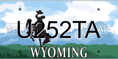 U252TA Wyoming License Plate