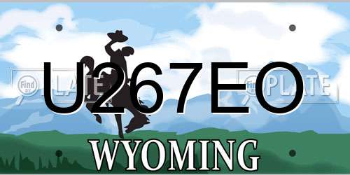 U267EO Wyoming License Plate