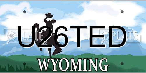 U26TED Wyoming License Plate