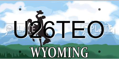 U26TEO Wyoming License Plate