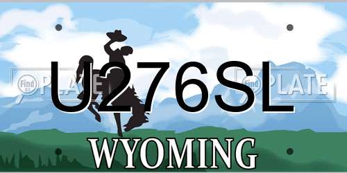 U276SL Wyoming License Plate