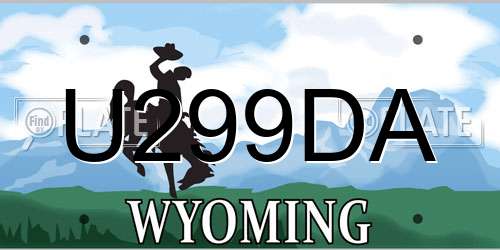U299DA Wyoming License Plate