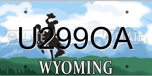 U299OA Wyoming License Plate
