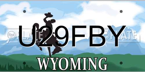 U29FBY Wyoming License Plate