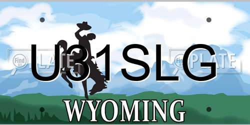 U31SLG Wyoming License Plate