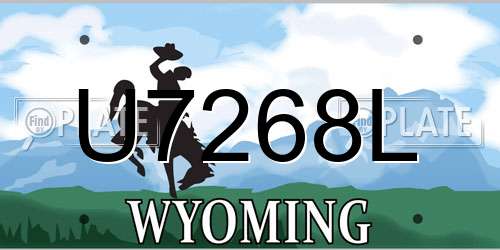 U7268L Wyoming License Plate
