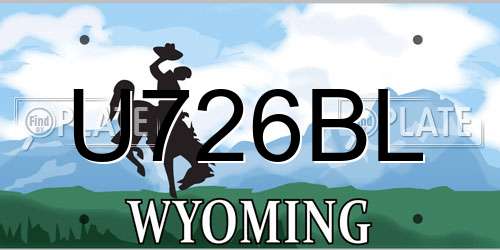 U726BL Wyoming License Plate