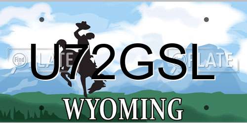 U72GSL Wyoming License Plate