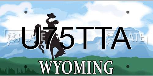 U75TTA Wyoming License Plate