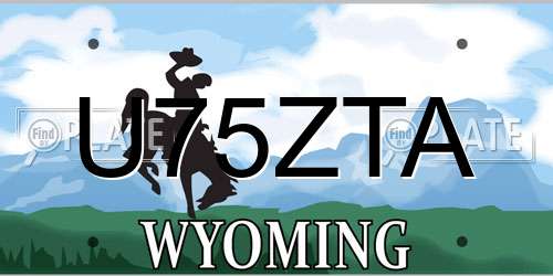 U75ZTA Wyoming License Plate
