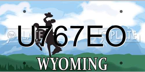 U767EO Wyoming License Plate