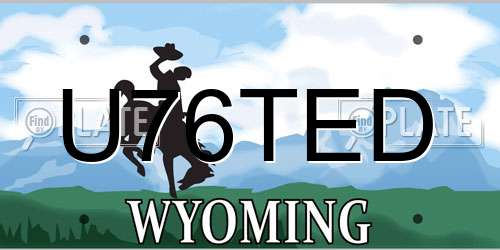 U76TED Wyoming License Plate