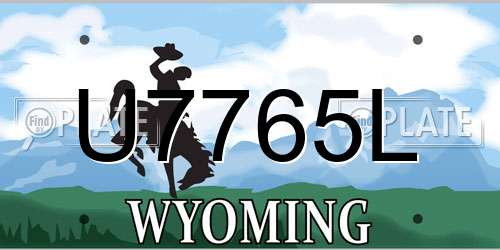 U7765L Wyoming License Plate