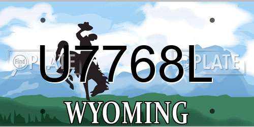 U7768L Wyoming License Plate