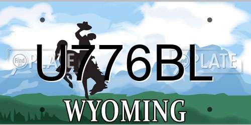 U776BL Wyoming License Plate