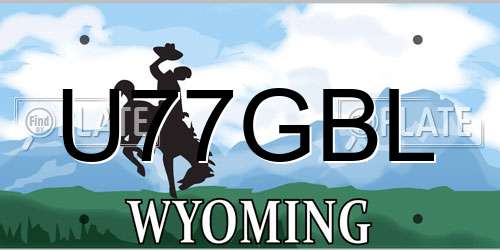 U77GBL Wyoming License Plate