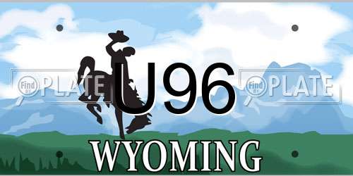 U96 Wyoming License Plate