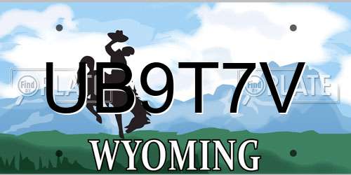 UB9T7V Wyoming License Plate