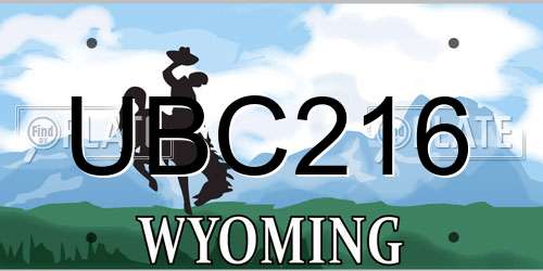 UBC216 Wyoming License Plate